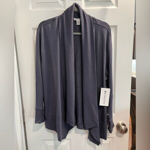 Athleta NWT Women's Navy Pranayama Restore Wrap Open Front Cardigan LP